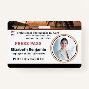 Employee Photo Logo Bar Code Name Custom ID Badge