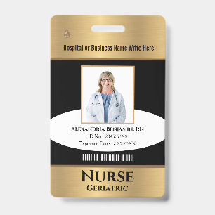 Employee Photo Logo Bar Code Name Custom ID Badge