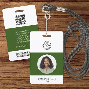 Employee Photo, Logo, Bar Code, Name ID Badge