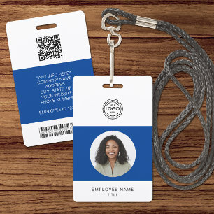 Employee Photo, Logo, Bar Code, Name ID ID Badge