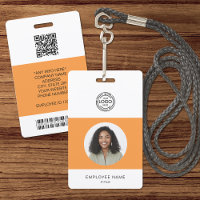 Employee Photo, Logo, Bar Code, Name ID
