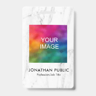 Employee Photo Logo Name And Title Modern ID Badge