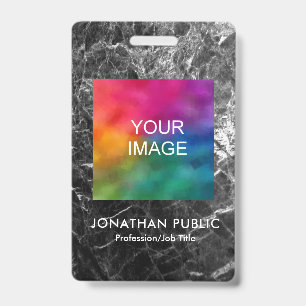 Employee Photo Logo Name And Title Modern ID Badge