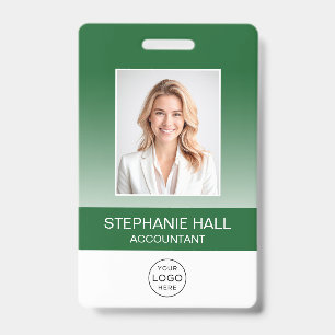 Employee Photo, Logo, Name Gradient ID Badge