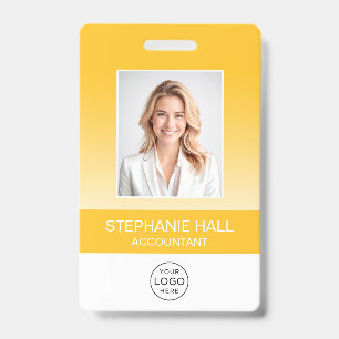 Employee Photo, Logo, Name Gradient ID Badge