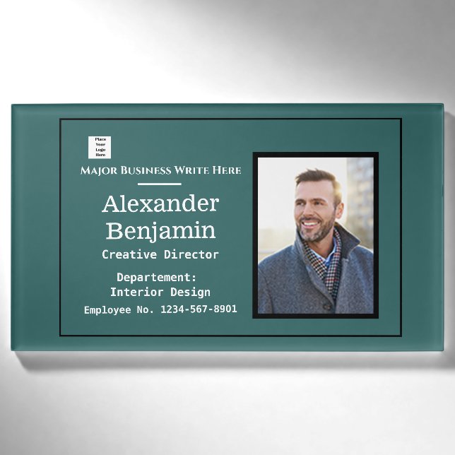 Employee Photo Logo Name ID Identification Card Tag (Front)