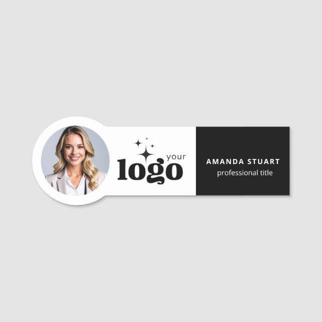 Employee Photo Magnetic Business Name Tag Badges  (Front)