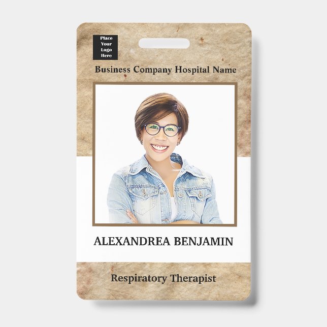 Employee Photo Medical ID Card Logo Personalised   Badge (Front)