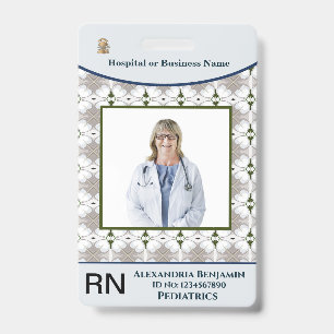 Employee Photo Name Bar Code Logo Custom ID Badge