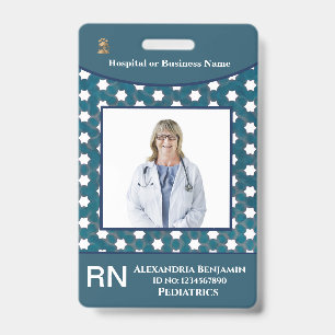 Employee Photo Name Bar Code Logo Custom ID Badge