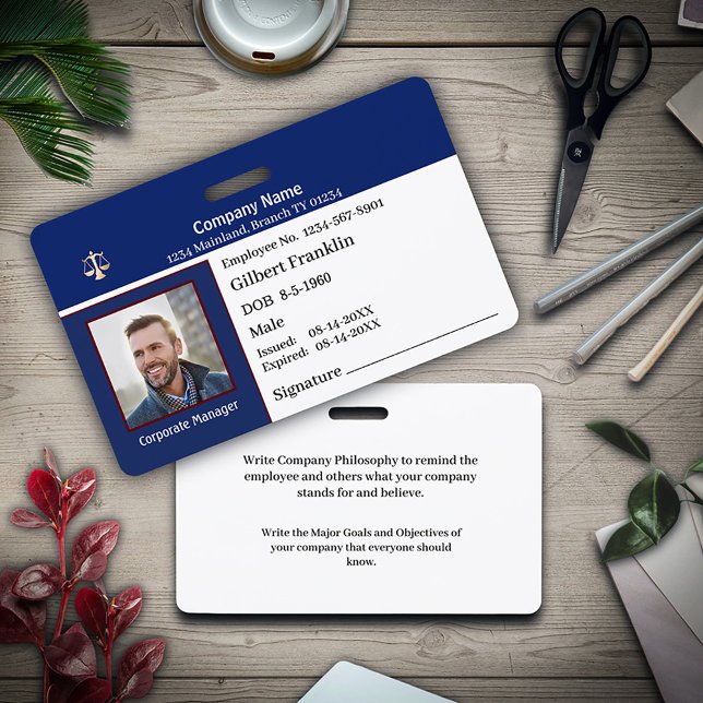 Employee Photo Name Business Logo Custom ID Badge (Employee Photo Name Business Logo Custom Badge is great for your employees to be identified.)
