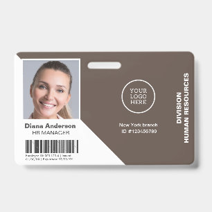 Employee Photo Name Company logo Barcode Security ID Badge