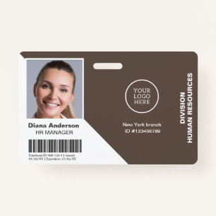 Employee Photo Name Company logo Barcode Security ID Badge