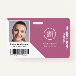 Employee Photo Name Company logo Barcode Security ID Badge