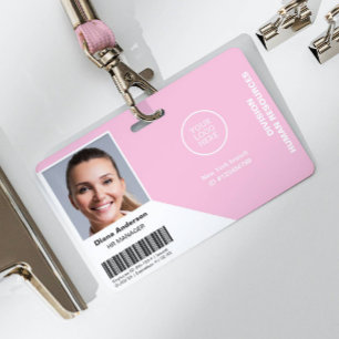 Employee Photo Name Company logo Pink Security ID Badge