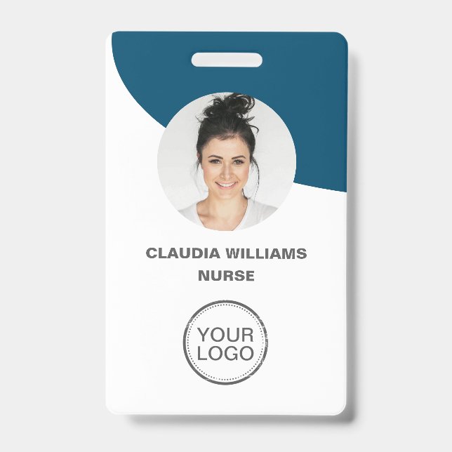  Employee Photo,Name , Logo, Bar Code Badge ID Badge (Front)