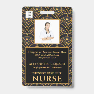 Employee Photo Name Logo Bar Code Hospital ID Badge
