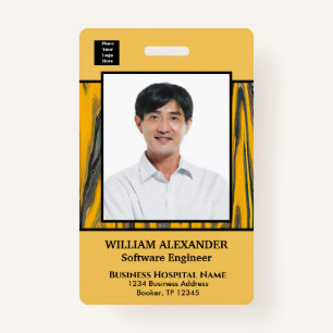 Employee Photo Name Logo Bar Code ID Card Custom ID Badge