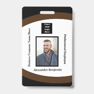 Employee Photo Name Logo Bar Code ID Custom Badge