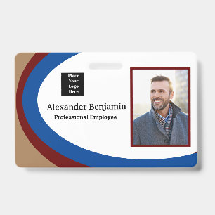 Employee Photo Name Logo Bar Code ID Custom Badge