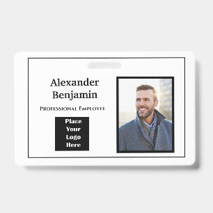 Employee Photo Name Logo Bar Code ID Personalise Badge