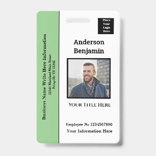 Employee Photo Name Logo ID Card Bar Code Personal Badge