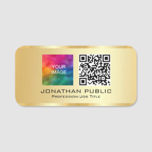 Employee Photo Or Business Logo Here QR Code Name Tag