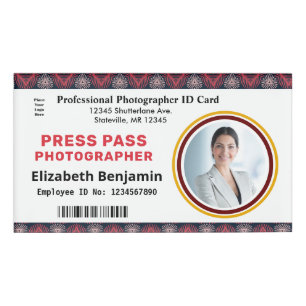 Employee Photo Photographer Pass Logo ID Custom Name Tag