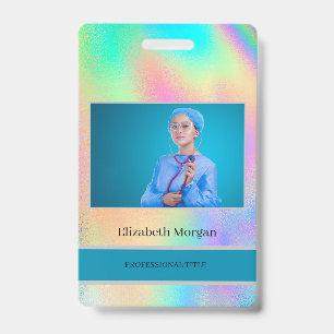 Employee Photo Rainbow Holographic ID Badge