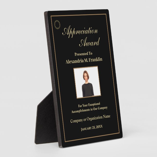 Employee Photo Recognition Appreciation Award Plaque (Side)