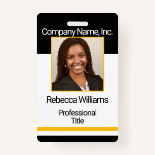 Employee Picture Badge - Black and Gold ID Badge