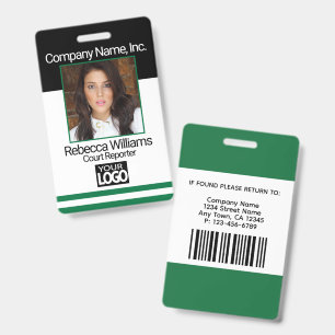 Employee Picture Badge - Dark Green ID Badge