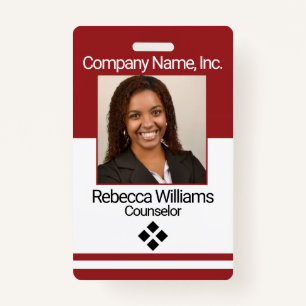 Employee Picture Badge - Dark Red ID Badge
