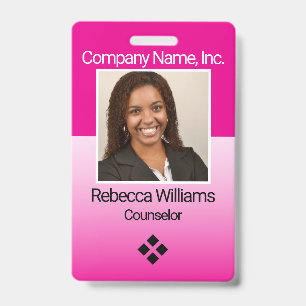 Employee Picture Badge - Pink ID Badge