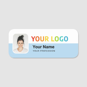 Employee Pin Name Tag or Magnetic with Logo, Photo