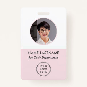 Employee Pink Logo ID Photo Badge ID Badge