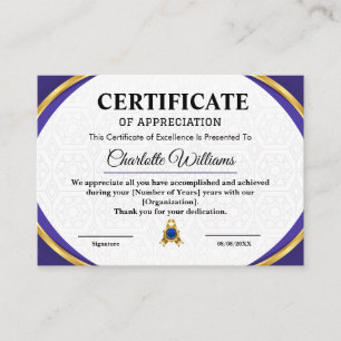 Employee Recognition Appreciation Gold Certificate