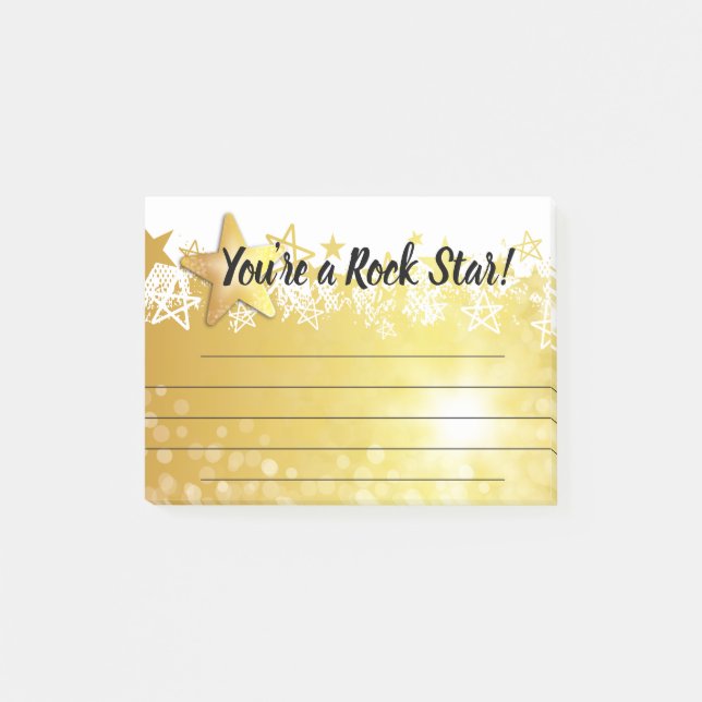 Employee recognition award rock star post-it notes (Front)