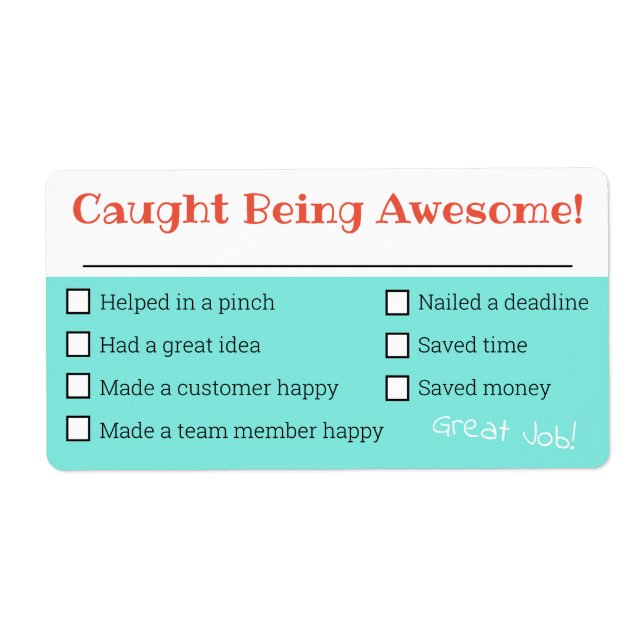 Employee recognition board awesome checklist award (Front)