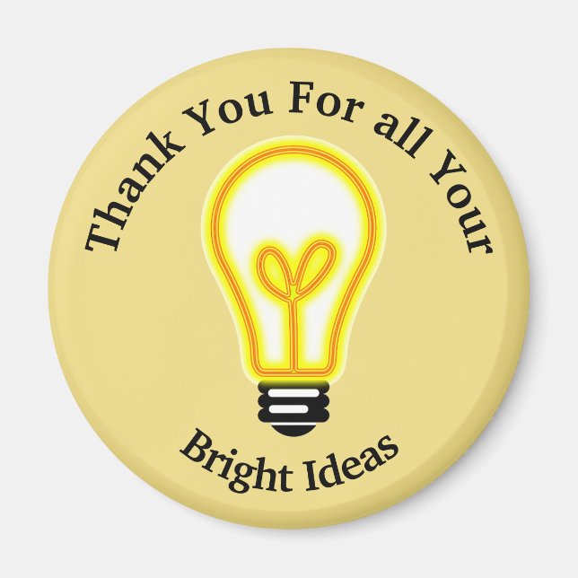 Employee Recognition Bright Light Bulb Thank You Magnet (Front)
