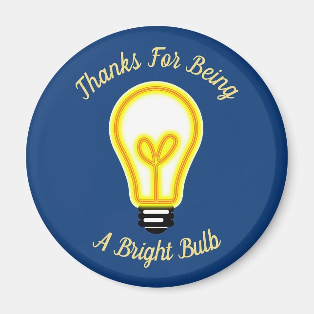 Employee Recognition Bright Light Bulb Thank You Magnet (Front)