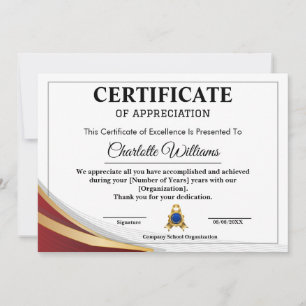 Employee Recognition Certificate 2026 Invitation