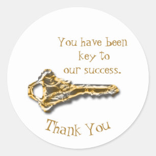 Employee Recognition Gold Silver Key Professional Classic Round Sticker