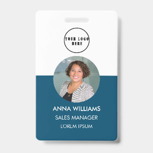 employee round Photo ID Badge