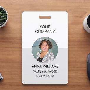 employee round Photo ID Badge