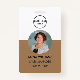 employee round Photo ID Badge