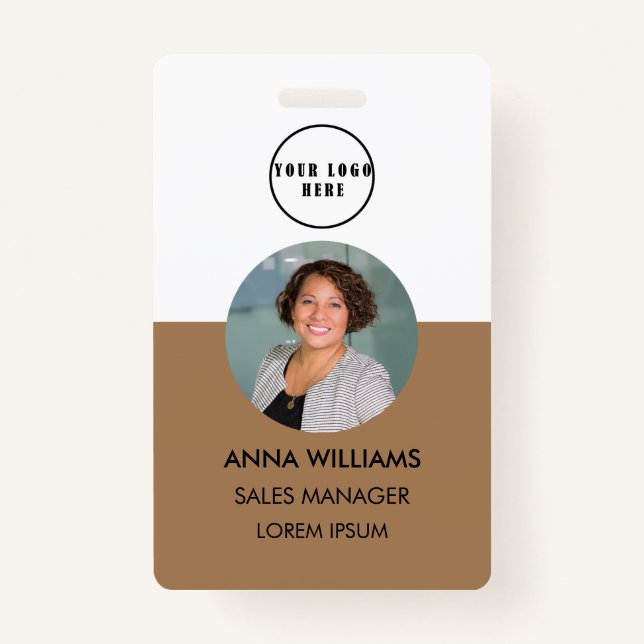 employee round Photo ID Badge (Front)