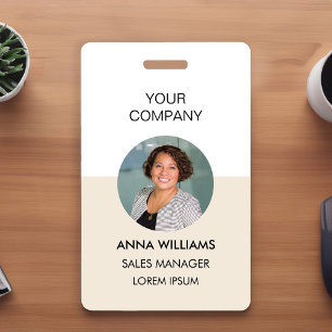 employee round Photo ID ID Badge