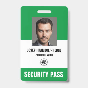 Employee Security Photo Badge with Lanyard ID Badge