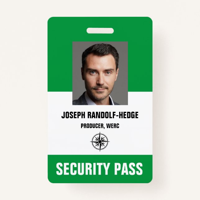 Employee Security Photo Badge with Lanyard ID Badge (Front)